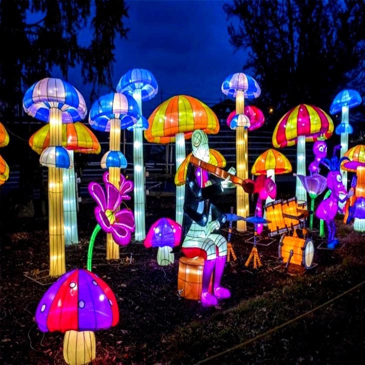 Christmas Decoration Display Outdoor Lantern Festival Silk Cloth Chinese Lanterns