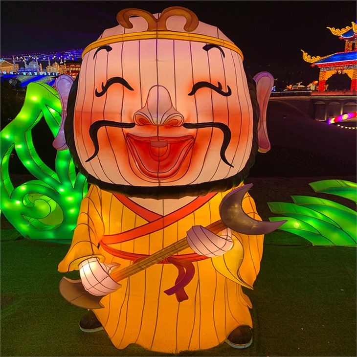 Chinese New Year Decorations Led Festival Silk Lantern